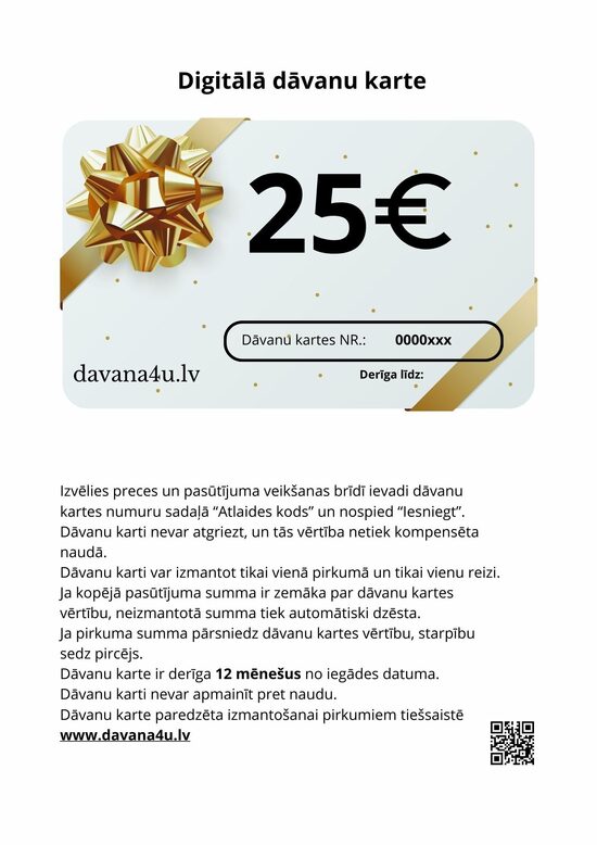 Digitālā dāvanu karte  25 €